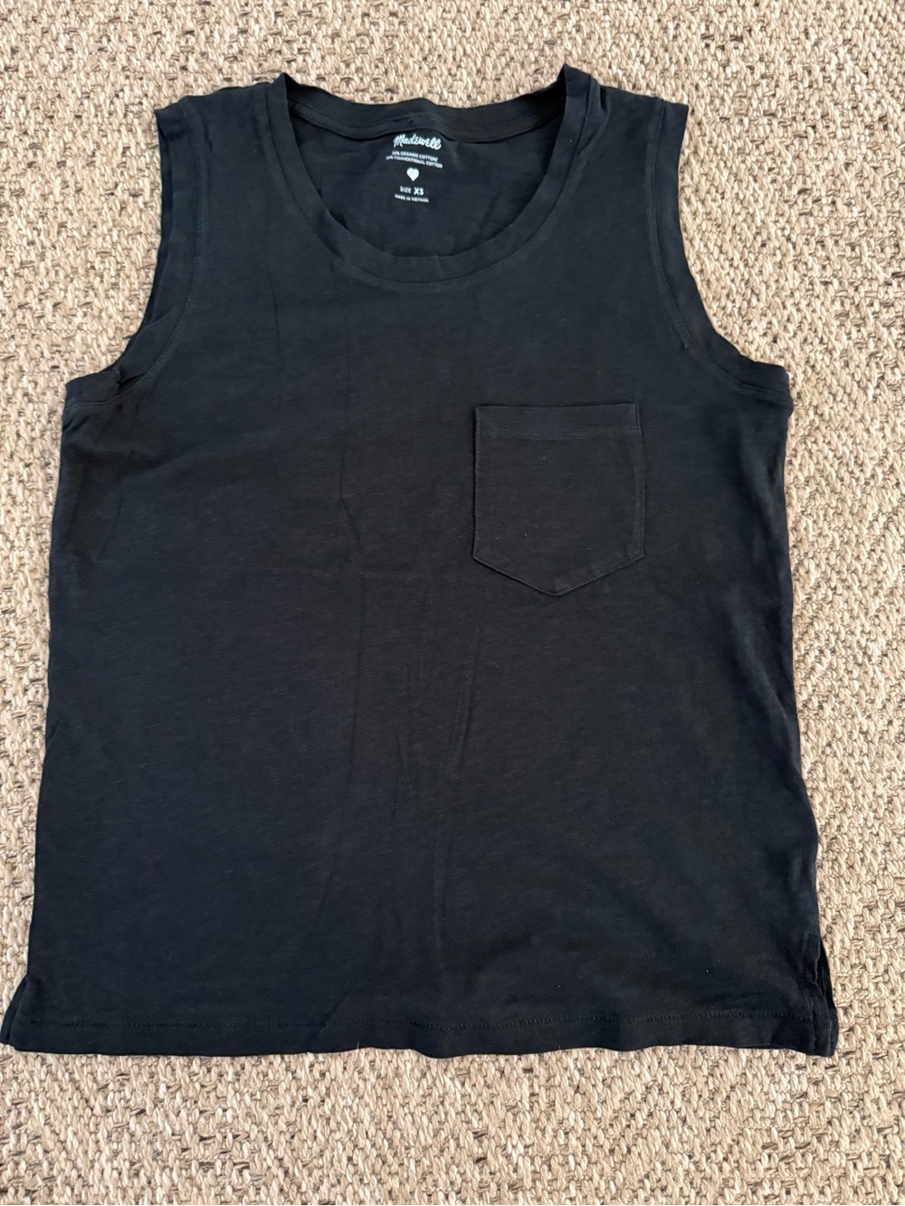 Madewell Black Sleeveless Pocket Tank Top
